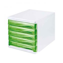 Cassettiera Multicolor Helit verde 5 cassetti