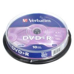 DVD+R Verbatim 4,7GB Torre 10pz
