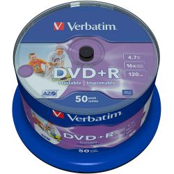 DVD+R Verbatim 4,7GB PRINTABLE torre 50pz