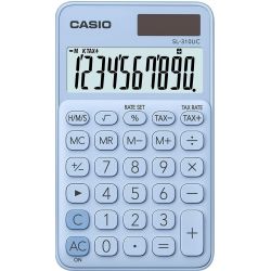 Calcolatrice tascabile Casio SL-310uc azzurro pastello f