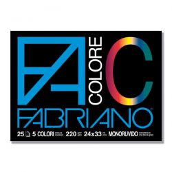 Blocco Fabriano Colore 24x33 25fg 220gr 5col.