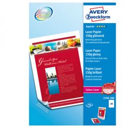 Carta Avery A4 glossy f/r 150gr 200fg 2598-200