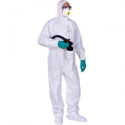 Tuta con cappuccio bianco DT115 tg.XL