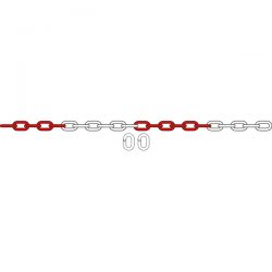 Catena in plastica bianco/rosso 5mt + agganci