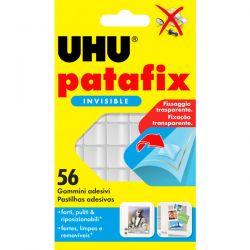 Blister 56 supporti gomma adesivi UHU patafix trasparenti