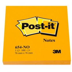 Post-it 3M 654 Neon 76x76 arancio