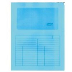 Cf.50 cartelle cartoncino con finestra Sintex blu