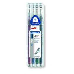 Astuccio 4pz penne Triplus Ball p.ta media