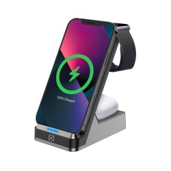 CARICABATTERIE WIRELESS WLSTAND3IN1BK
