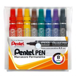 Conf. 8pz. Marker Pentel N50 ass.