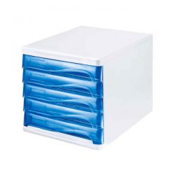 Cassettiera Multicolor Helit blu 5 cassetti
