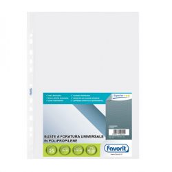 Buste in plastica perforazione universale 23X33 1243/15 cf.25pz LISCE