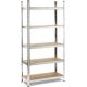 Scaffale metallo e legno 5 ripiani 90x40x180H cm 175kg