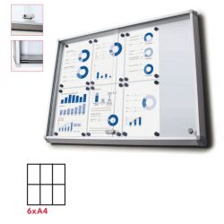 Bacheca ante scorrevoli interni 6xA4 72x68cm orizzontale STL