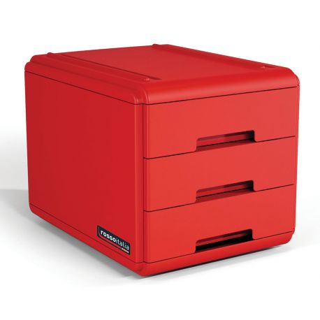 Mincassettiera Arda Italia 3 cassetti rossa