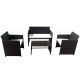 SALOTTO VALENCIA NERO - SET 4 ELEMENTI
