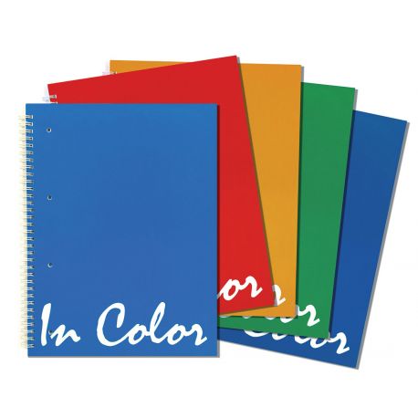 Cf.5 Blocchi Spir. A4 In Color 5mm 4fori microp.