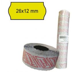 Cf.10 rotoli etich.perm. 26x12 giallo Printex