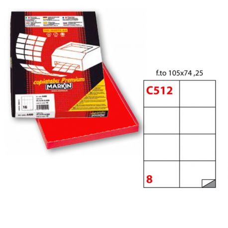 Etichette Copy rosso 105X74 100fg