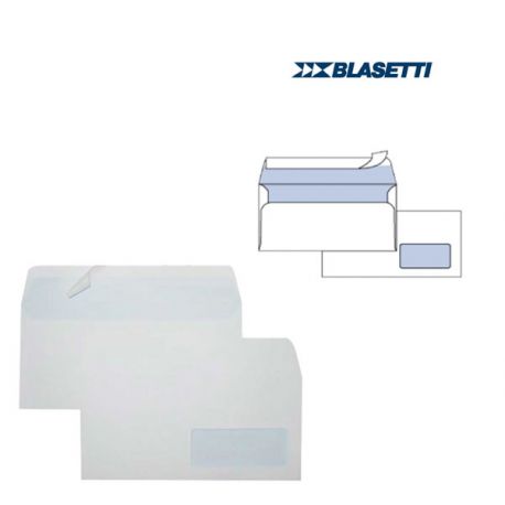 Pacco 40 buste 11X23/90gr finestra a destra taglio quadro Ecostrip Laser