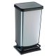 Cestino a pedale Rotho 40lt argento 35x26x68