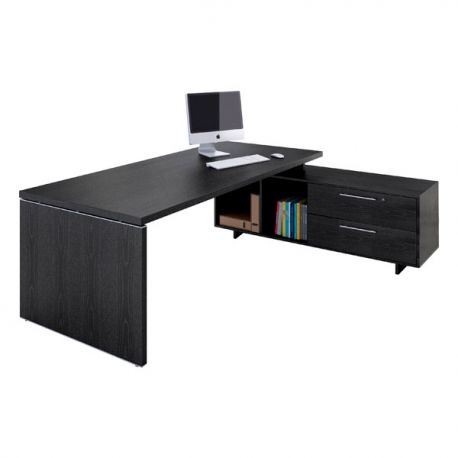 Scrivania man. FORMA f.melam. 225x170cm nero venat