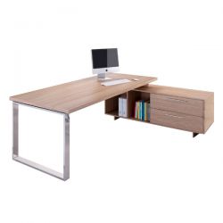 Scrivania man. FORMA f.met. 195x170cm ciliegio