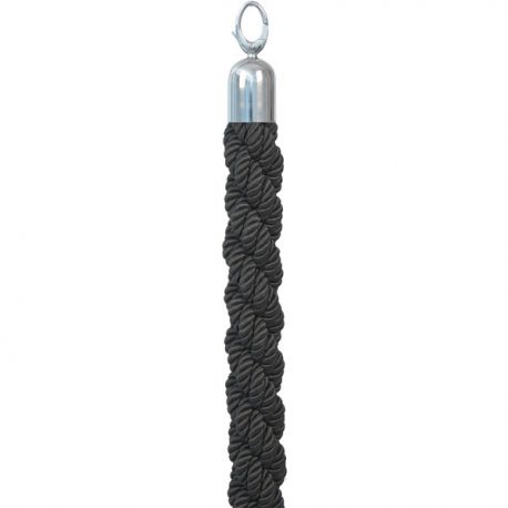 Cordone intrecciato 150cm nero/acciaio