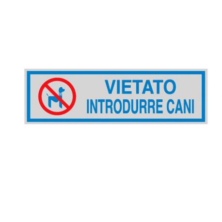 Etich.indicaz. interni mm165x50 VIETATO INT.CANI