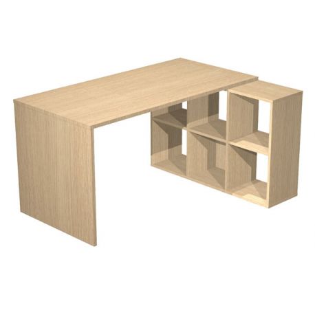 Tavolo con libreria SQUARE 6 caselle rovere