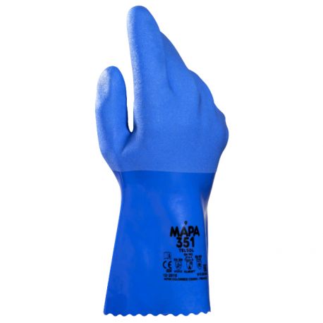 GUANTI TELSOL 351 IN PVC BLU, SUPERFICIE TG.9