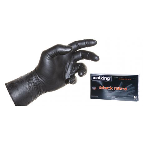 Guanti nitrile nero monouso cf.100pz tg.S