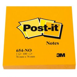 Post-it 3M 654 Neon 76x76 arancio acceso
