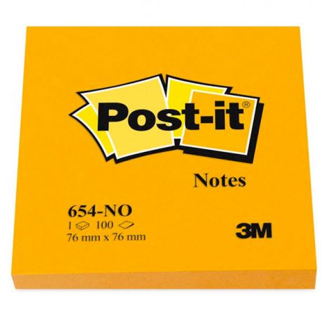 Post-it 3M 654 Neon 76x76 arancio acceso
