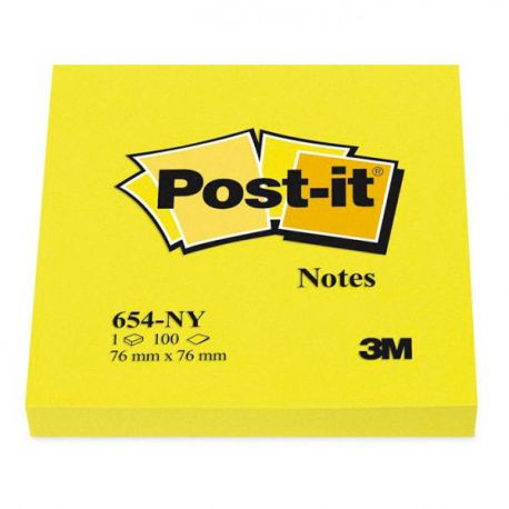 Post-it 3M 654 Neon 76x76 giallo limone