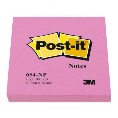 Post-it 3M 654 Neon 76x76 rosa fenicottero