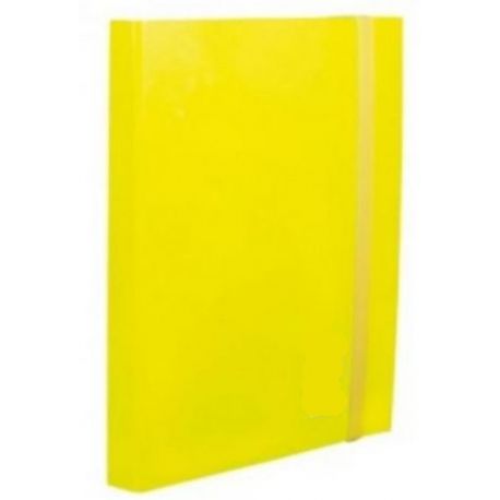 Cartella prespan 3 lembi con elastico dorso 3cm giallo