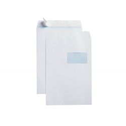 Buste a a sacco bianche23X33/100gr finestra a destra strip cf.500pz