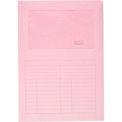 Cf.50 cartelle cartoncino con finestra Sintex rosa