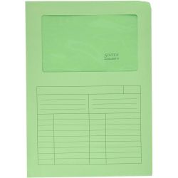 Cf.50 cartelle cartoncino con finestra Sintex verdi