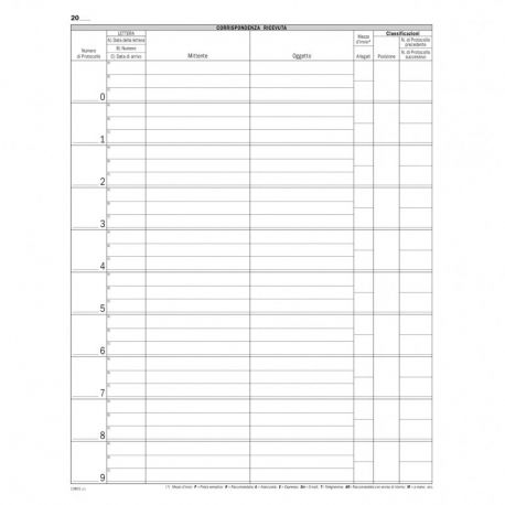 Registro corrispondenza arrivo 50pg DU138010000