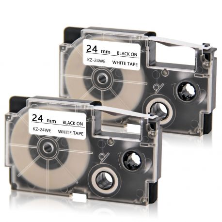 Nastro Casio XR-24 24mm nero/bianco