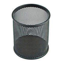 Bicchiere portapenne rete metallo nero