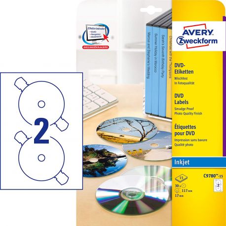 Etichette Avery C9780 x CD similp. 2et./15fg