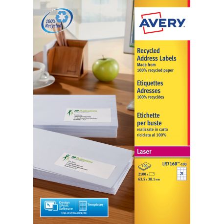 Etichette Avery LR7160 63,5x38,1 ric.21/100fg