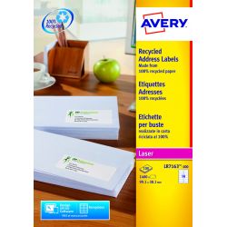 Etichette Avery LR7163 99,1x38,1 ric.14/100fg