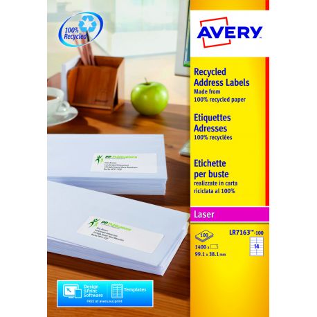 Etichette Avery LR7163 99,1x38,1 ric.14/100fg