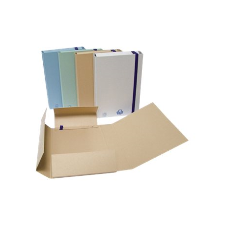 Cartella cartoncino riciclato 3 lembi dorso 5cm c/elastico verde