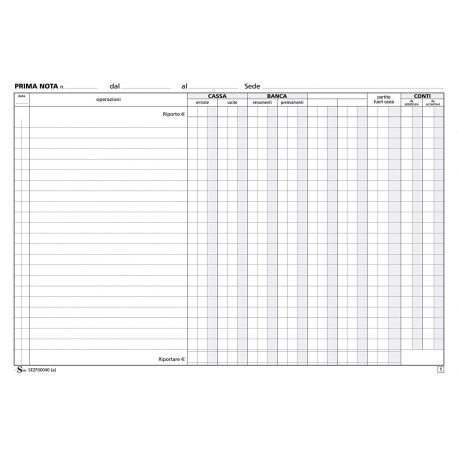 Blocco 50 I nota cassa A4 orizz. RIC DU16831C000