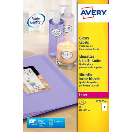 Etichette bianche eff.Glossy L7767-40 210x297 1e/f